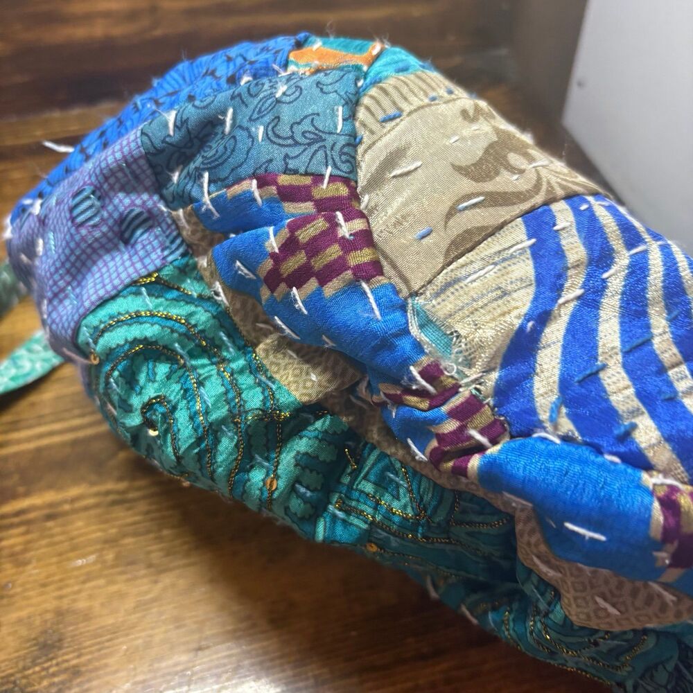 World Market Blue Patchwork Purse - image 5